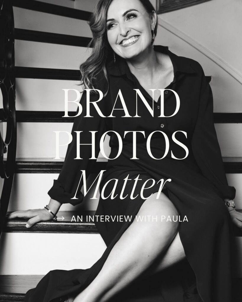 Personal branding picture. A black and white picture of a woman siting on the steps of stairs for personal branding purposes.